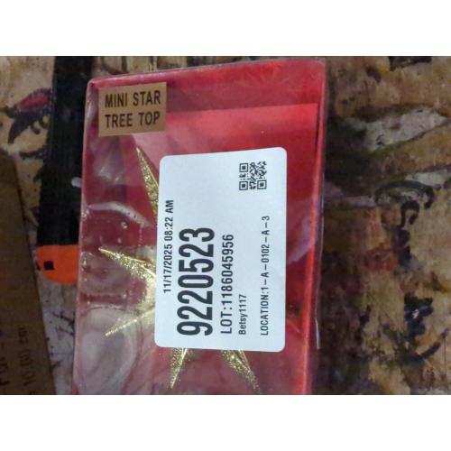 Kurt S. Adler Christmas Star Mini Tree Topper Star Burst 6.75 inch Gold