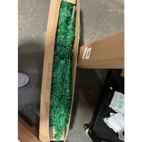 6FT Pre-Lit Christmas Tree in New Growth Green, Artificial Hinged Pine Tree with 956 Brach Tips Prelighted Durable Metal Stand