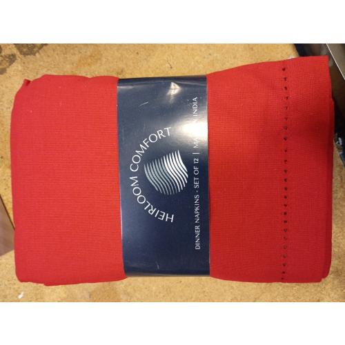 Red Cloth Napkins 17 x 17 Inch, Soft, Absorbent, Durable, Reusable, Washable Fabric, Set of 12 - Perfect Table Napkin for Dinner, Fall, Weddings, Holiday, Christmas, Everyday Use