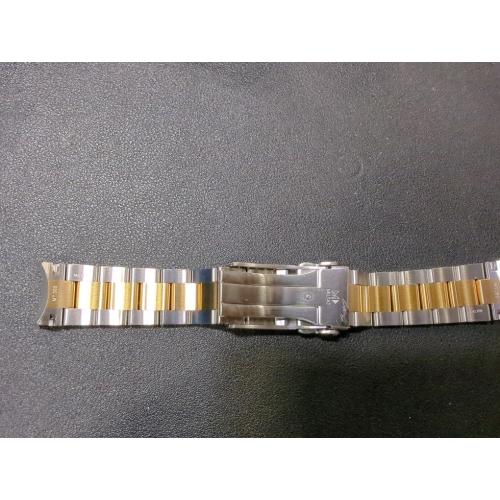 Miltat Stainless Steel Curved Solid End Tapered Watch Band, 20mm Watch Bands Metal Watch Strap Bracelet Deployment Double FlipLock Buckle Silver Black Silver Gold