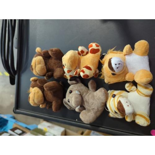 Mini Stuffed Animal Forest Tiny Plush Jungle Lion Elephant Tiger Giraffe Plush Toy for Party Animal Themed 6 Pieces (6zhidongwu)