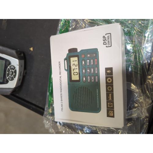 (Yellow Green) Portable AM/FM Radio, Digital Radio Recorder, Bluetooth 5.0 Speaker, Alarm & Sleep Function, 12/24H Time Display