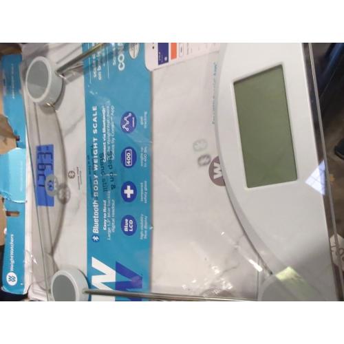 Bluetooth Body Weight Scale Clear - Weight Watchers: Digital Glass Bathroom Scale, LCD Display, 400 lb Capacity