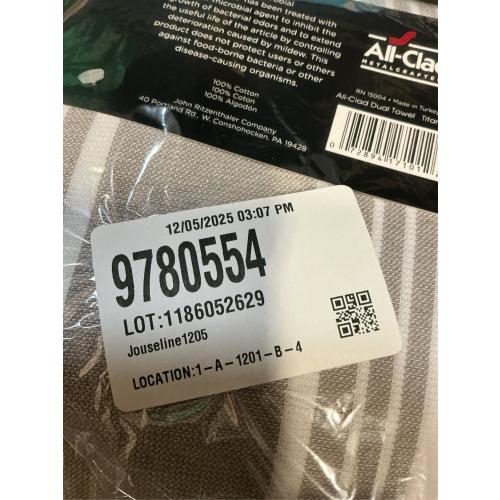 3 packs All-Clad Striped Dual Kitchen Towel in Titanium