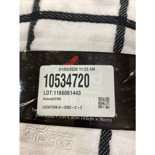 All-Clad Checked Cotton Kitchen Towel, 2 pack black