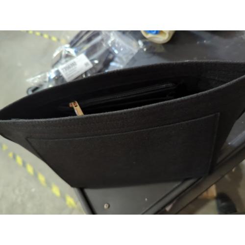 uxcell Purse Organizer Insert, Portable Felt Organizer Bags with Metal Zipper Multiple Compartments Purse Liner for Domed Satchel, Tote Bag, Handbag Shaper (11 x 6.7 x 10, Black)