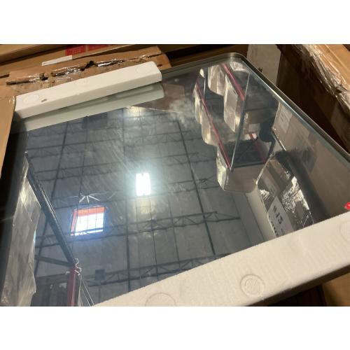 LOAAO 24X36 Inch Brushed Nickel Bathroom Mirror, Rounded Rectangle Silver Metal Frame Mirror, Brushed Nickel, Anti-Rust, Hangs Horizontally or Vertically