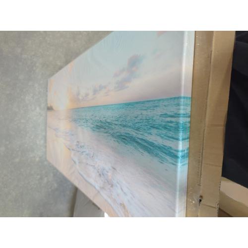 Ocean Wall Art Pictures for Living Room Beach Canvas Wall Art Decor for Bedroom Gold Sunset Canvas Painting for Wall Coastal Theme Art Print for Bathroom Home Office Decoration Ready to Hang(20*40,