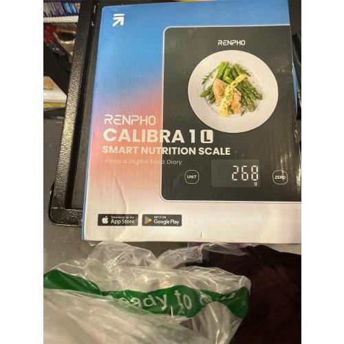 RENPHO Digital Kitchen Scale, Smart Food Weight Scale with Nutritional Calculator, Gram Scale for Weight Loss Cooking Baking Keto Macro Diet, Black Glass, 22lb/10kg