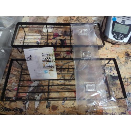 Moforoco Shower Caddy Shelf Organizer Rack, Self Adhesive Black Bathroom Shelves Basket, Home Farmhouse Wall Inside Organization and Storage Decor Rv Accessories, First Camper Apartment Essentials