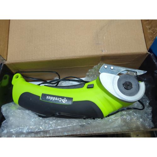 Cordless Electric Scissors, 4.2V Cardboard Cutter Tool for Cardboard Carpet Leather Packages Plastic with Rechargeable Battery Green