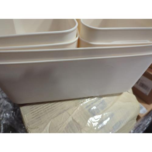 Suzile 6 Packs Plastic Storage Bins with Bamboo Lids Christmas Stackable Storage Containers for Xmas Decoration Ornaments Document Paper Organizing, with Labels and Marker(Multiple Size)