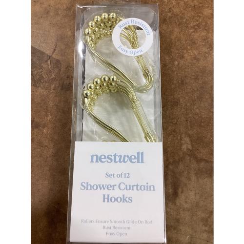 Nestwell Spring Roller Shower Curtain Hooks in Gold (Set of 12)