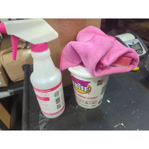 Set of 4 Size 32oz cleaner , squirt bottle sponge and rag Quick N Brite All Purpose Cleaning Paste, True All Purpose Cleaner, Concentrated, 32 oz