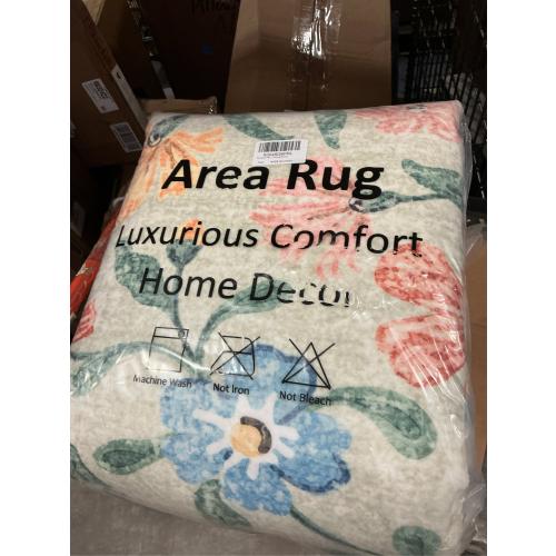 Wonnitar Boho Washable Rugs 8x10, Large Floral Rugs for Bedroom, 8 x 10 Soft Green Living Room Carpet, Non Slip Ultra-Thin Carpet for Kids Playroom Dorm Dining Room