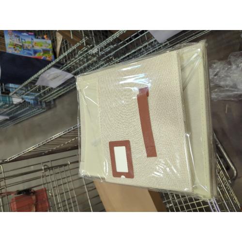 Ivory 2pack set Storage Standard 2-Pack File Organizer Box with Lid - Collapsible Hanging Linen Document Organizer Portable File Boxes, Lightweight & Portable Filing Box Crates with Handles & Extras, Ivory