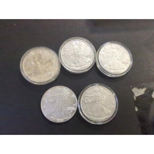 5PCS 2023 U.S. Eagle The United States Statue of Liberty Silver Plated Coin 1 oz Uncirculated Commemorative Coin Silver Eagles 2024
