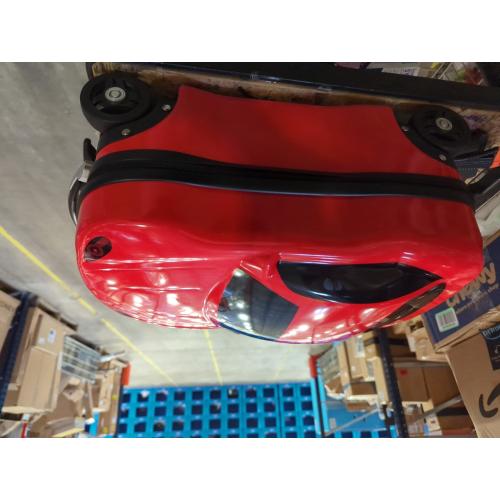 18 Car Suitcase for Boys, Pull-Along Suitcase for Kids,Cartoon Car Design Children's Travel Luggage with Retractable Handle for Children Teenagers (Red)