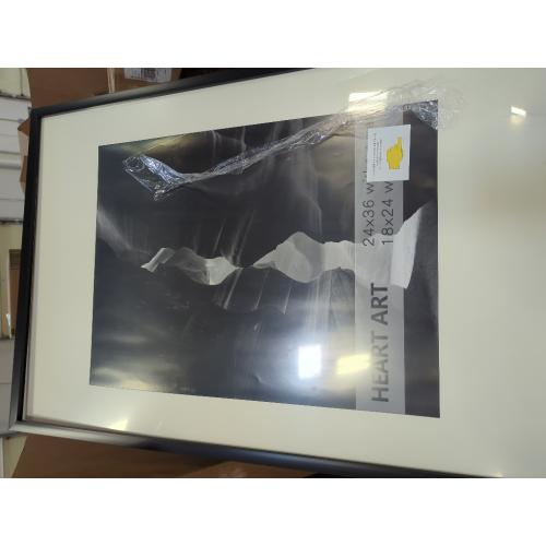 Black HEART ART 24x36 Poster Frame with Mat, Black Picture Frame, Display Pictures 18x24 with Mat or 24 x 36 Without Mat, Poster Frames 24 x 36 inches for Wall Mounting