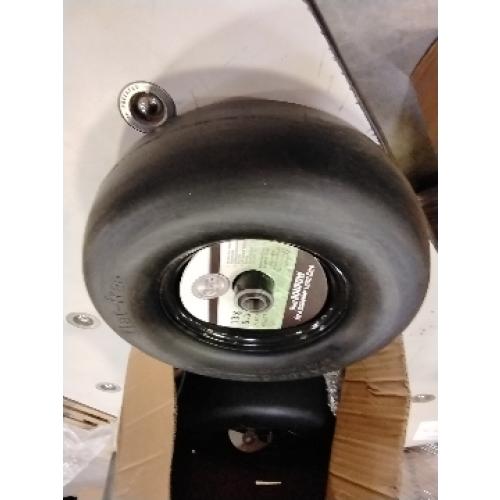 13x5.00-6 Flat Free Lawn Mower Tire, 13x5-6 Zero Turn Mower Front Tires, 13x5x6 Solid Mower Wheel for Residential and Commercial, 3/4 and Extra 5/8 Bearing, 3.25-5.9 Center Hub, 2Pack White