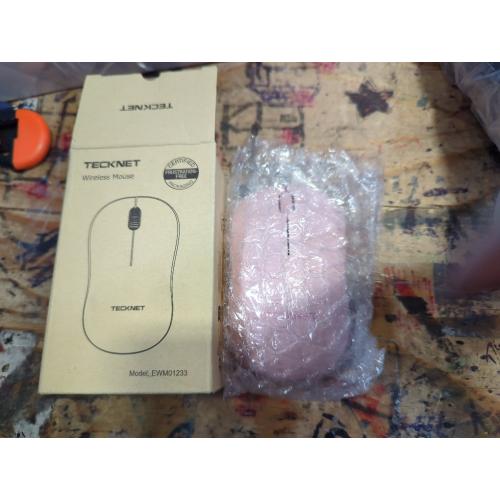 TECKNET Wireless Mouse for Laptop, 2.4G Silent Computer Mouse Quiet Click with 5 DPI Levels,Contoured Grip,Small Portable 30 Months Battery Cordless Mice for PC, Chromebook, Mac - Pink