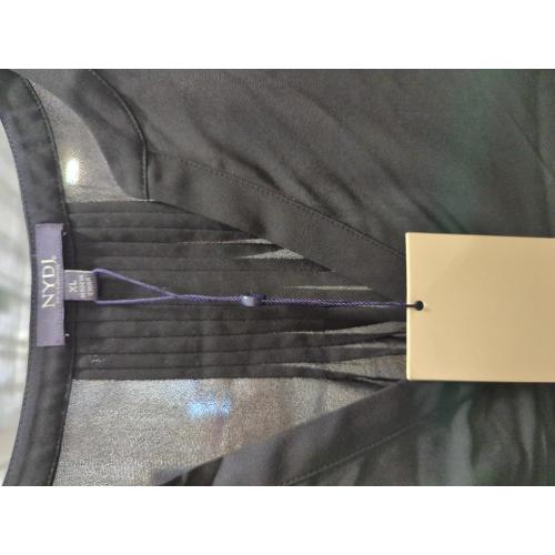 Size XL NYDJ Women's Plus Size Three-Quarter Sleeve Pintuck Blouse | Classic Lightweight Top, Black