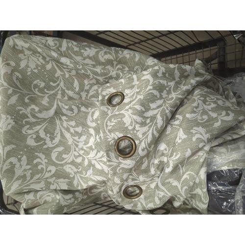 jinchan 80% Blackout Curtains for Living Room, Farmhouse Drapes with Scroll Floral Patterned for Bedroom, Grommet Top Thermal Insulated Curtains, Vintage Country Drapes 2 Panels Green