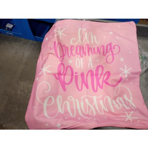 Pink Christmas Pillow Covers 18x18 Double-Sided, I'm Dreaming of a Pink Christmas Decorative Throw Pillow Covers for Girls Room Dorm Home Bedroom Living Room