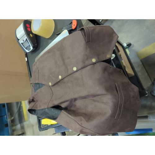 Size/m color brown Men's Suede Leather Vest Retro Western Cowboy Waistcoat Casual Slim Fit Sleeveless Jacket