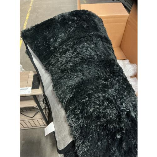 Ophanie Black Area Rugs for Bedroom Living Room, 4x6 Fluffy Fuzzy Shag Shaggy Carpet Soft Plush Furry Bedside Rug, Indoor Floor Rug for Kids Girls Boys Home Decor Aesthetic, Dorm Nursery