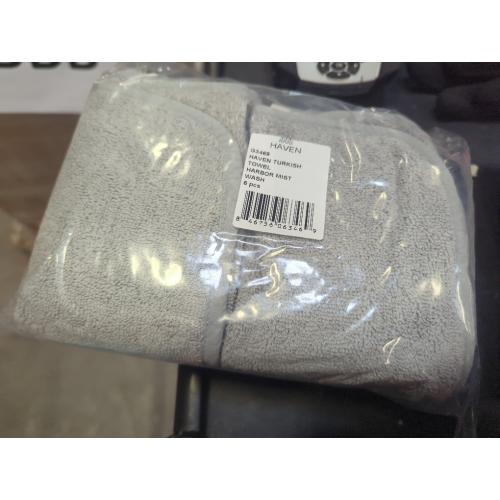 Set of 6 Color Grey Haven Turkish towel harbor wash mist wash