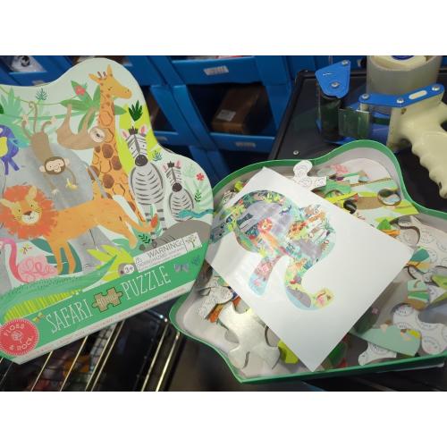 Floss & Rock 42P6330 Jungle Elephant Shaped Jigsaw with Shaped Box, 40-Piece Set