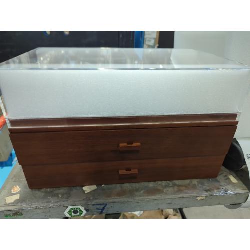 Slight crack on left hand side case and glass is still in tact and slight wood damage on drawer Holme & Hadfield Premium 17-Slot Wooden Watch Display Case – Extra Large Handcrafted Men’s Watch Box with Two Drawers – Birthday Gift for Crazy Collectors – Lu