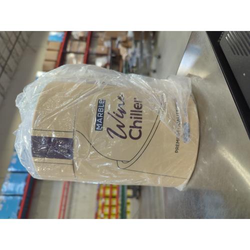 Gusto Nostro Marble Wine Chiller Bucket - 750ml Wine Bottle Cooler and Champagne Chiller for Party, Kitchen, Bar Cart Decor to Chill & Keep Bottles Cold with Unique Wine Lovers Gift Box (White)