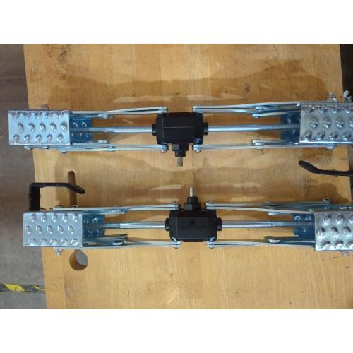 AUH X-Shape Wheel Chocks Stabilizer for RV Travel Trailer Trucks | 2 Pack Silver Dual Axel Camper Wheel Chock Stabilizer for Anti-Motion Tire with Portable Bag and Wrench