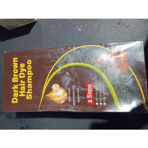 Dark Brown Hair Dye Shampoo for Woman & Man, Argan Hair Color Shampoo 3 in 1, Semi-Permanent Gray Hair Coverage, Mild Formula, Lasts 30 Days(16.90 oz)