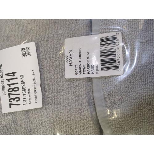 Harbor Mist Grey Hand Towels 2 Pack Haven Turkish Cotton Hand Towel in Harbor Mist Grey