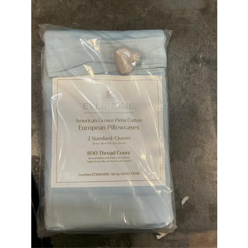 Everhome PimaCott Sateen 800-Thread-Count Standard Pillowcases in Skyway (Set of 2)