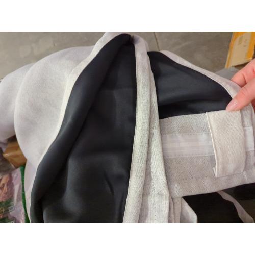 Topfinel Grey Beige Linen Blackout Curtains 84 Inch Long for Bedroom Living Room, Greige Gray Pinch Pleat Back Tab Gothic Moody Viral Drapes Mordern Boho Curtains for Window Dining Room 7 FT