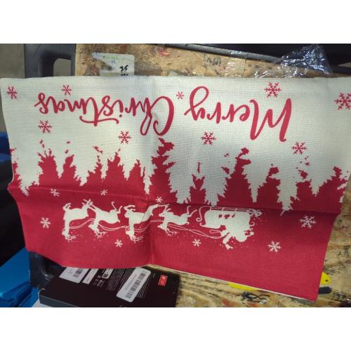 NIDITW Winter Gift Merry Christmas Snowflake Pine Tree Sled Holiday Blessed Lumbar Cotton Linen Decorative Throw Pillow Cover Cushion Case for Sofa Home Decorative Oblong 12x20 Inches (BB)