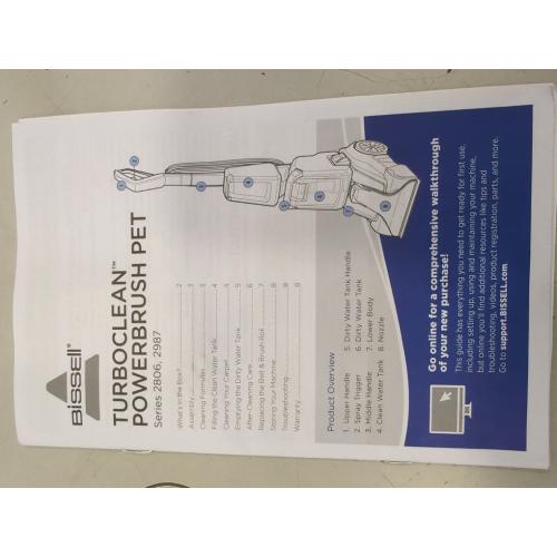 Grey and Green Bissell TurboClean PowerBrush Pet Carpet Cleaner, 2987