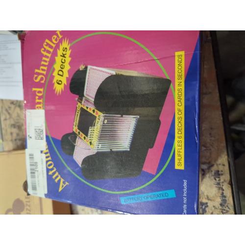Brybelly Automatic Card Shuffler 6 Deck - Battery Operated Card Shuffler for Standard-Size Cards - Single Button Operated Card Shufflers for Poker, Blackjack, Canasta and Other Card Games
