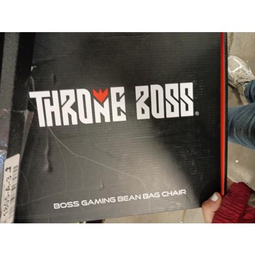 Throne Boss Gaming Bean Bag Chair Cover for Adults with High Back, BLACK