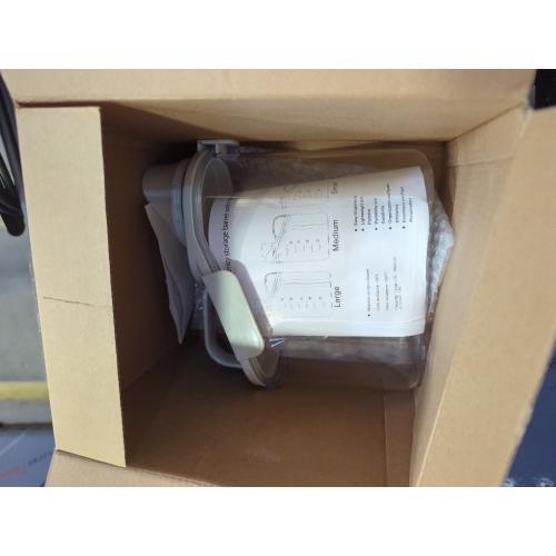 2 PCS Cereal Storage Containers, 1.5L/51oz Dry Food Rice Holder, Pet Dog Cat Food Dispenser with Measuring Cup, BPA Free Clear Plastic Kitchen Pantry Organization Bin, 1 Blue 1 White