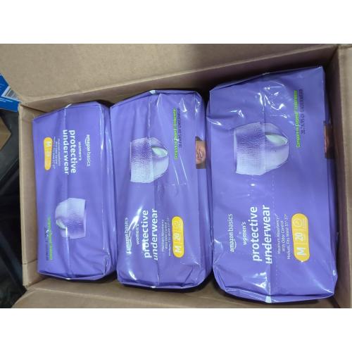 Amazon Basics Incontinence Underwear for Women, Protective, Disposable, Postpartum, Maximum Absorbency, Medium, Lavender, 60 Count (3 Packs of 20)
