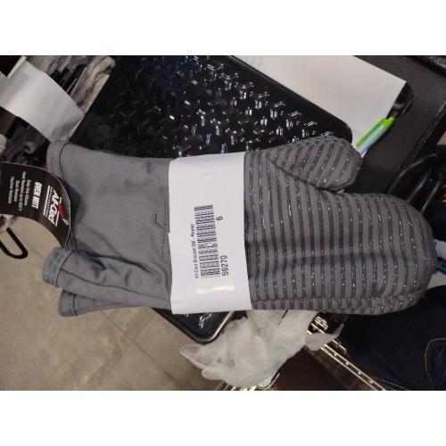 All Clad Silicone Oven Mitt: Heat Resistant up to 500 Degrees - 100% Cotton & Silicone, 14x7 Oven Mitt for Kitchen and Barbeque, 6-Pack, Pewter