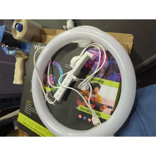 Vivitar 12 Full Color 3D Ring Light with Tripod and Adjustable Ball Head, Black