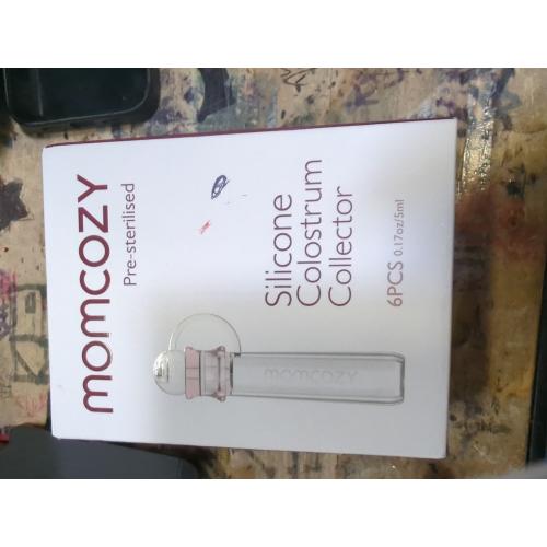 Momcozy Colostrum Collector Reusable Breast Milk Collector with Storage Case and Cotton Wipe, Portable Colostrum Container BPA Free, Multi-Use Collector 5ml-6pcs