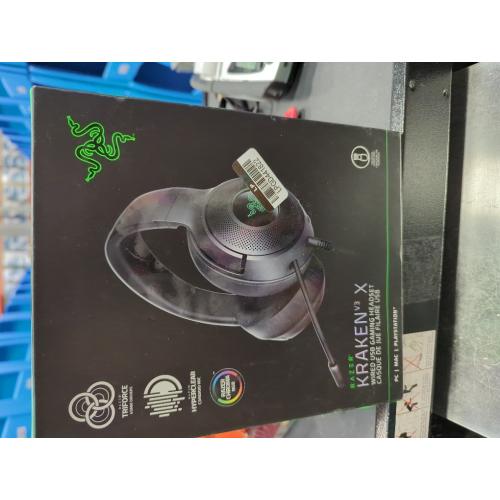 Razer Kraken V3 X Wired USB Gaming Headset: Lightweight Build - Triforce 40mm Drivers - HyperClear Cardioid Mic - 7.1 Surround Sound - Chroma RGB Lighting - Black