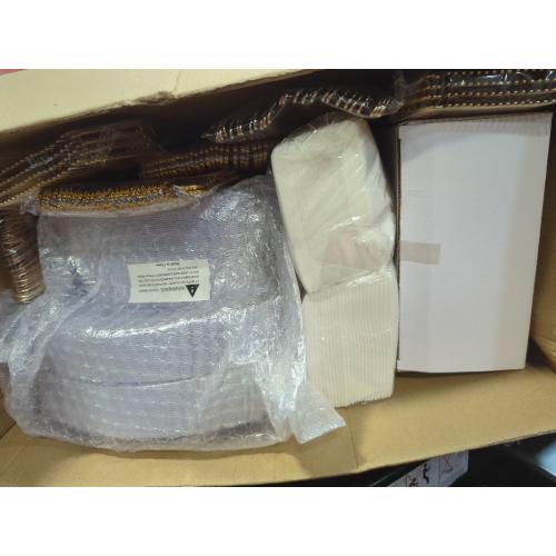 Hioasis 350pcs White and Gold Plastic Plates - Elegant Disposable Dinnerware Set Include 10.25 Dinner & 7.5 Dessert Plates, Knives, Forks, Spoons, Napkins, Cups for Party & Thanksgiving